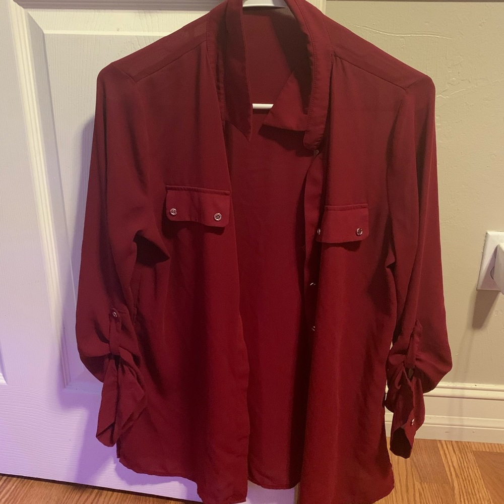 A red long sleeve